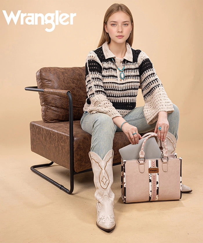 Wrangler Print Whipstitch Concealed Carry Tote Bag