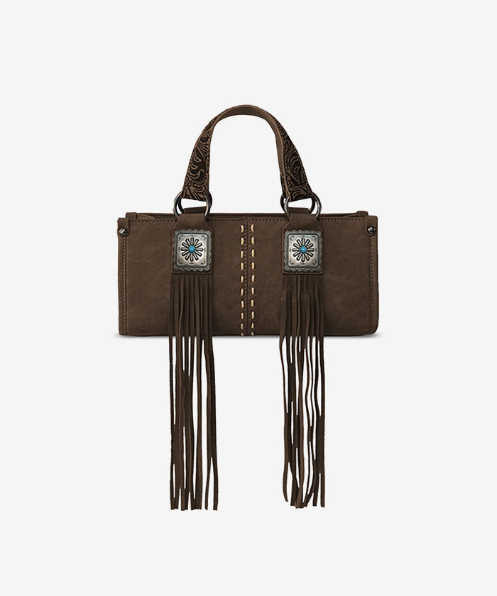 Montana West Western Fringe Concho Mini Crossbody Bag