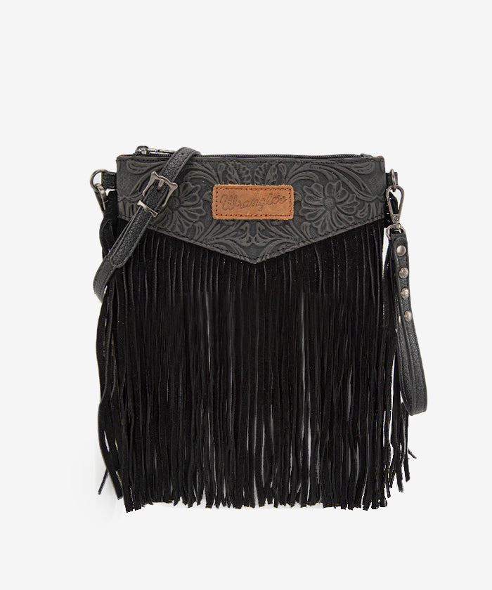 Wrangler Vintage Floral Western Fringe Crossbody Bag