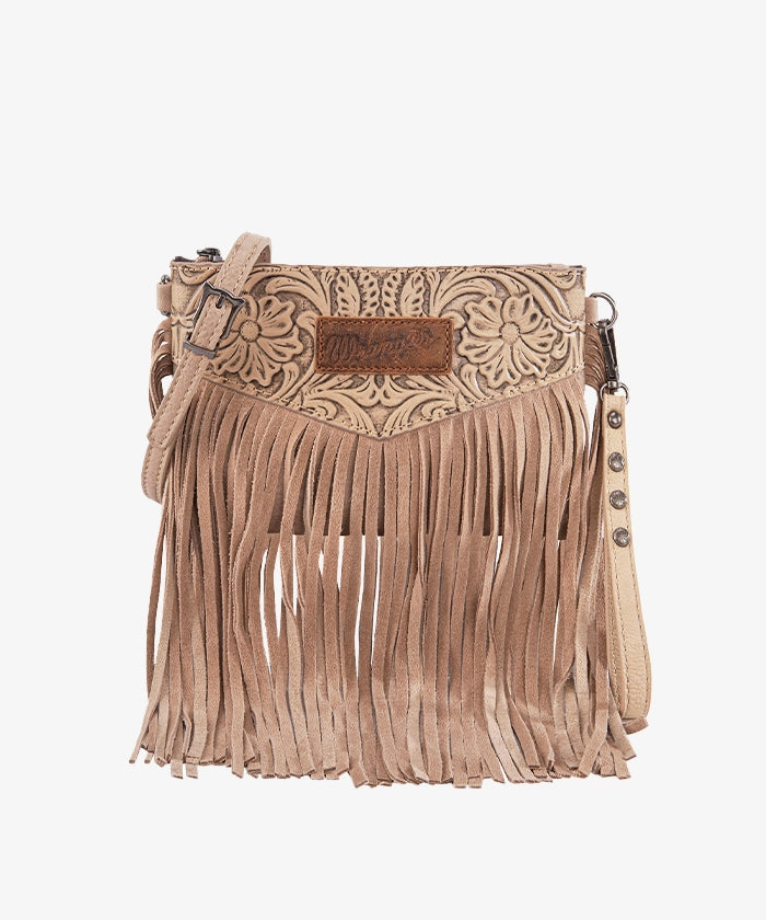 Wrangler Vintage Floral Western Fringe Crossbody Bag