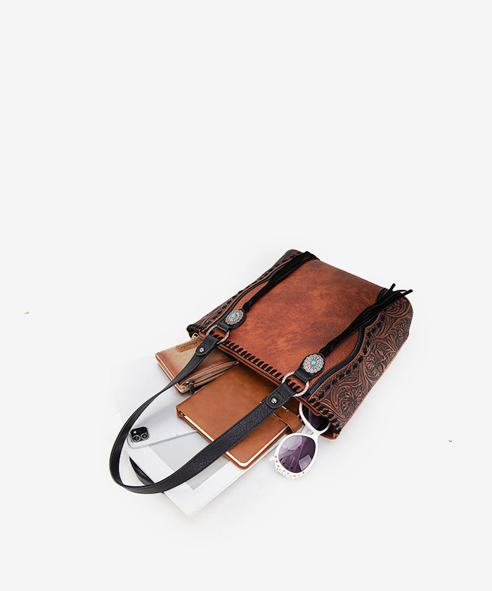 Trinity Ranch Floral Tooled Concealed Carry Tote Bag Collection