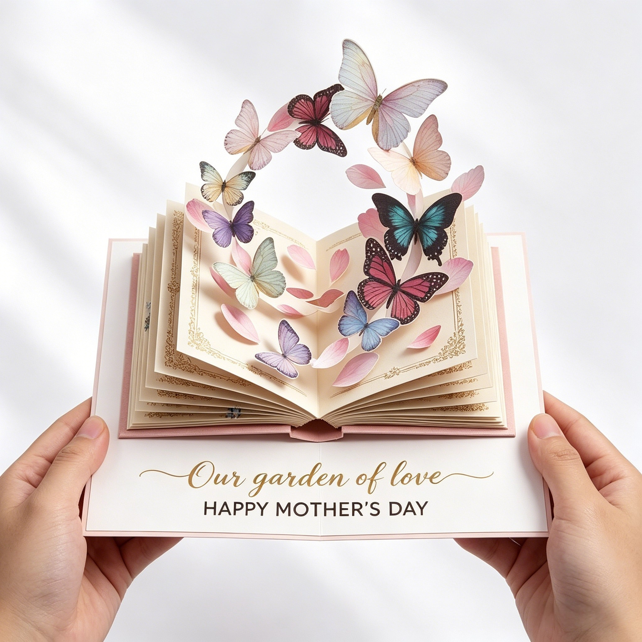 Handcrafted 3D Pop-Up Mother's Day Card - Exquisite Floral Butterfly Art