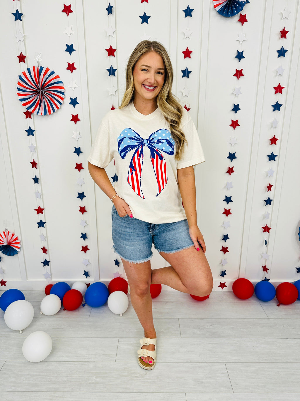 Bow Stars and Stripes Graphic Tee