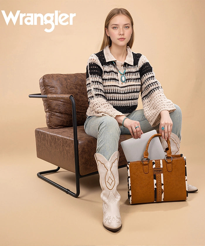 Wrangler Print Whipstitch Concealed Carry Tote Bag