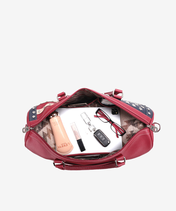 Montana West Studded American Flag Duffle Bag