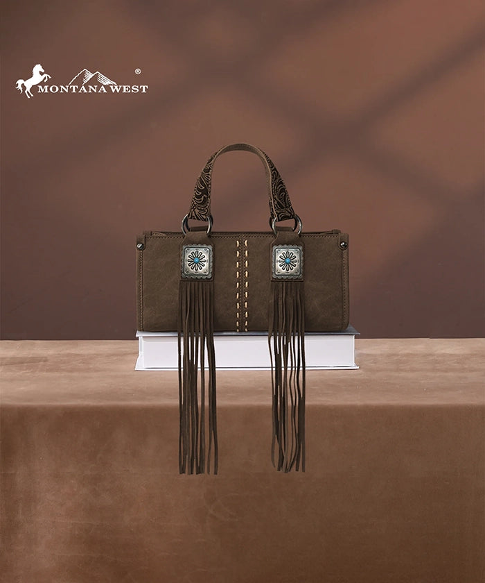 Montana West Western Fringe Concho Mini Crossbody Bag