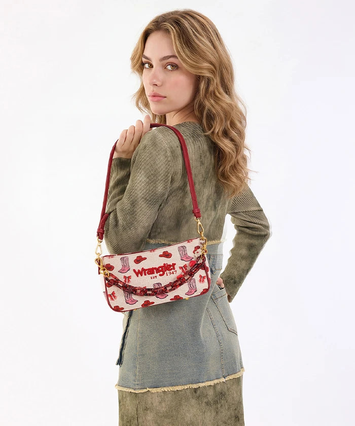 Wrangler Rodeo Icons Western Baguette Shoulder Bag