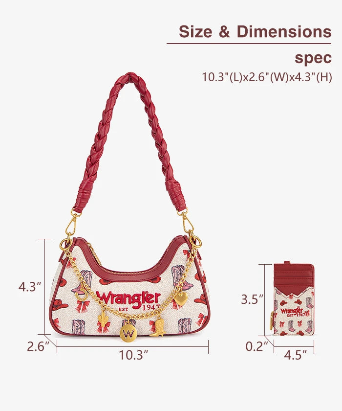Wrangler Rodeo Icons Braided Handle Shoulder Bag