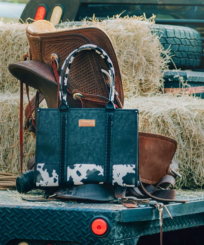 Wrangler Wide Cow Print Tote Bag