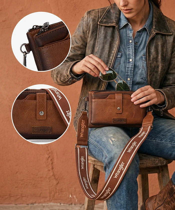 Wrangler Dual Zipper Crossbody Bag