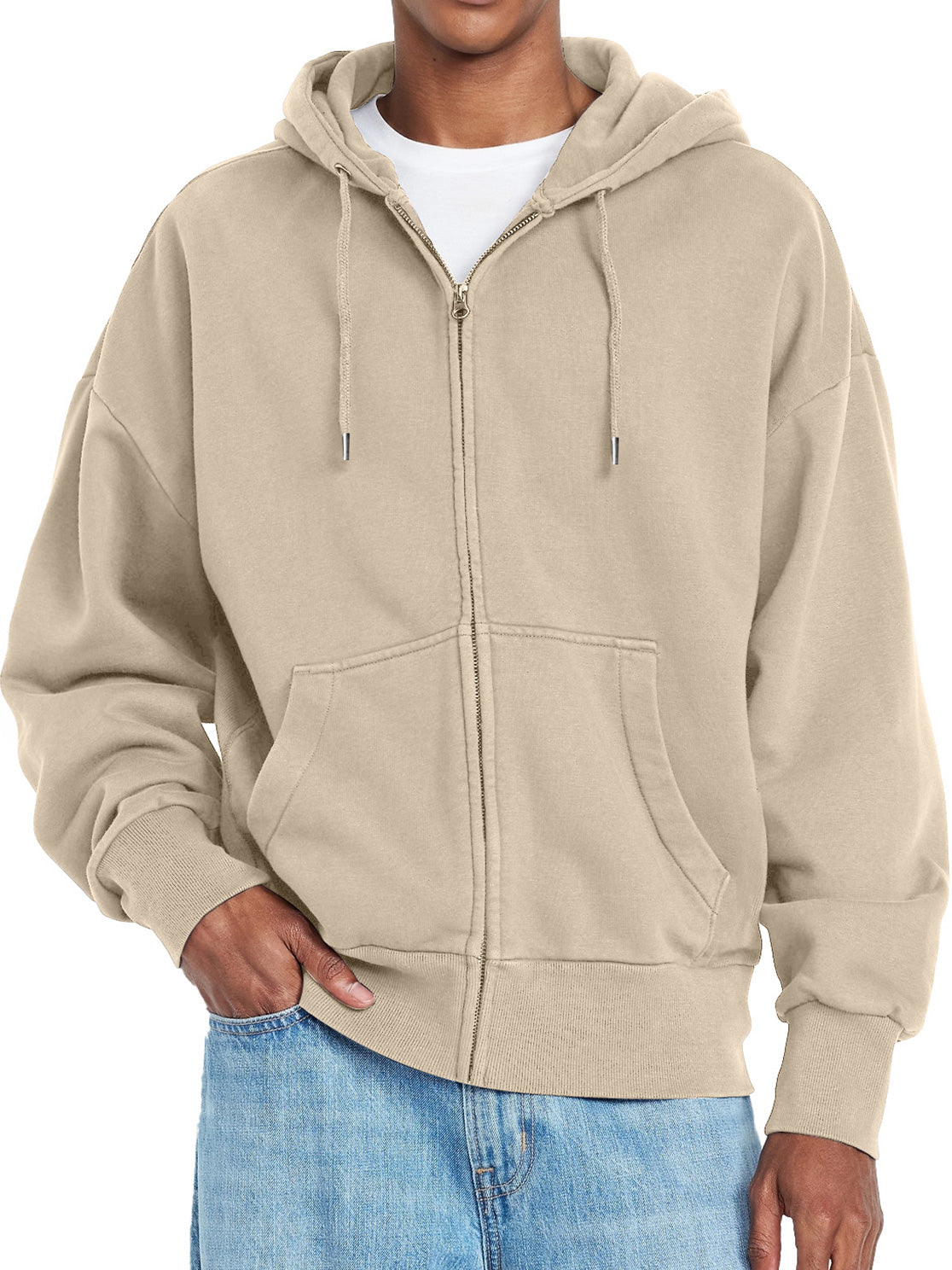 Men's Simple Casual Hooded Zipper Jacket