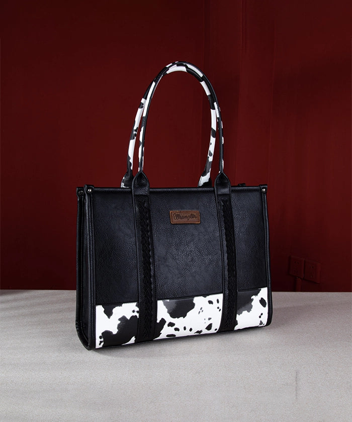 Wrangler Wide Cow Print Tote Bag