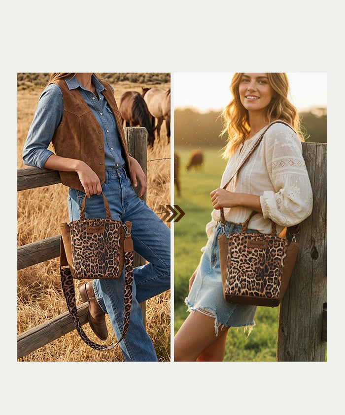 Wrangler Wildside Cheetah Top Handle Tote Bag