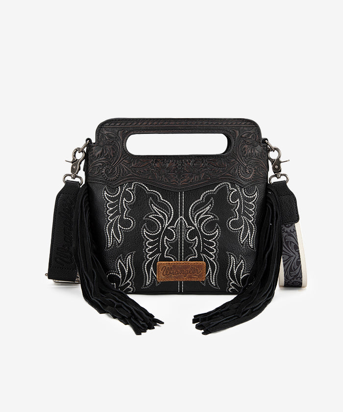 Wrangler Tooled Fringe Crossbody Bag