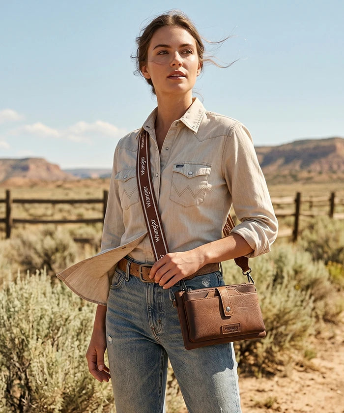 Wrangler Dual Zipper Crossbody Bag