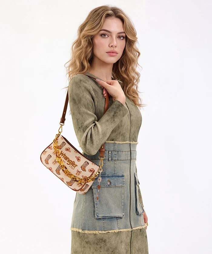 Wrangler Rodeo Icons Western Baguette Shoulder Bag