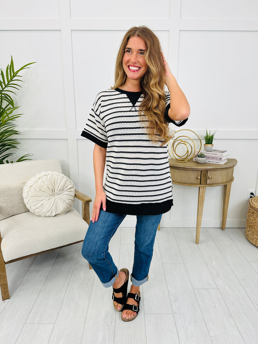 Stripe by Stripe Top In Black