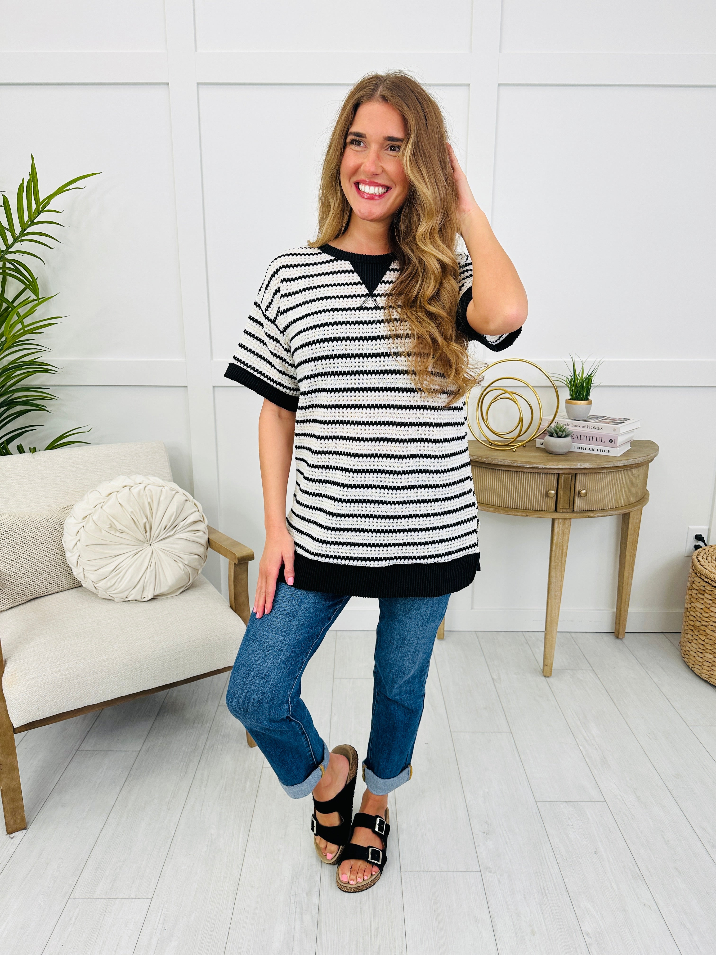 Stripe by Stripe Top In Black
