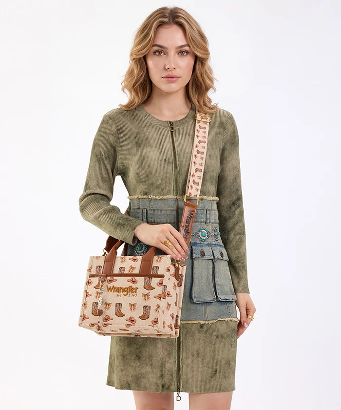 Wrangler Rodeo Icons Canvas Tote Bag