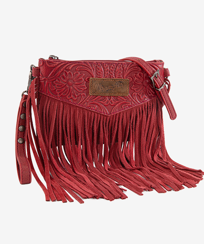 Wrangler Vintage Floral Western Fringe Crossbody Bag