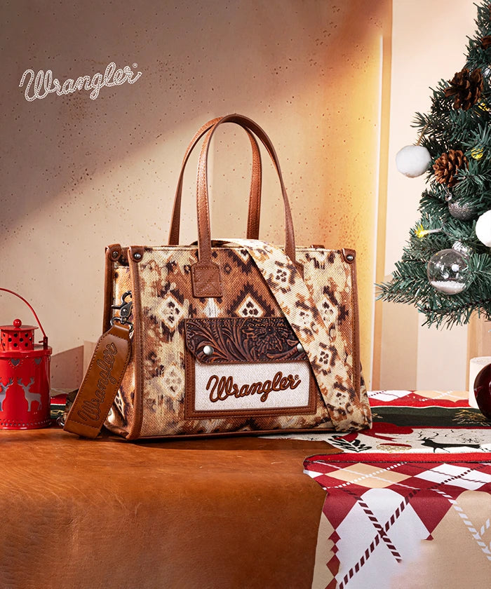 Wrangler Aztec Concealed Carry Canvas Tote Bag Collection