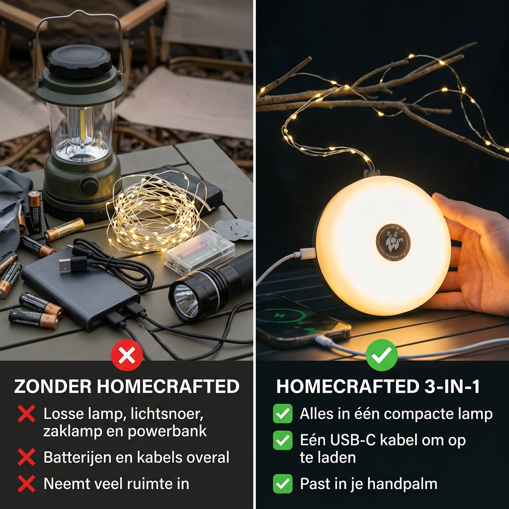 Homecrafted Kampeerlamp 3-in-1
