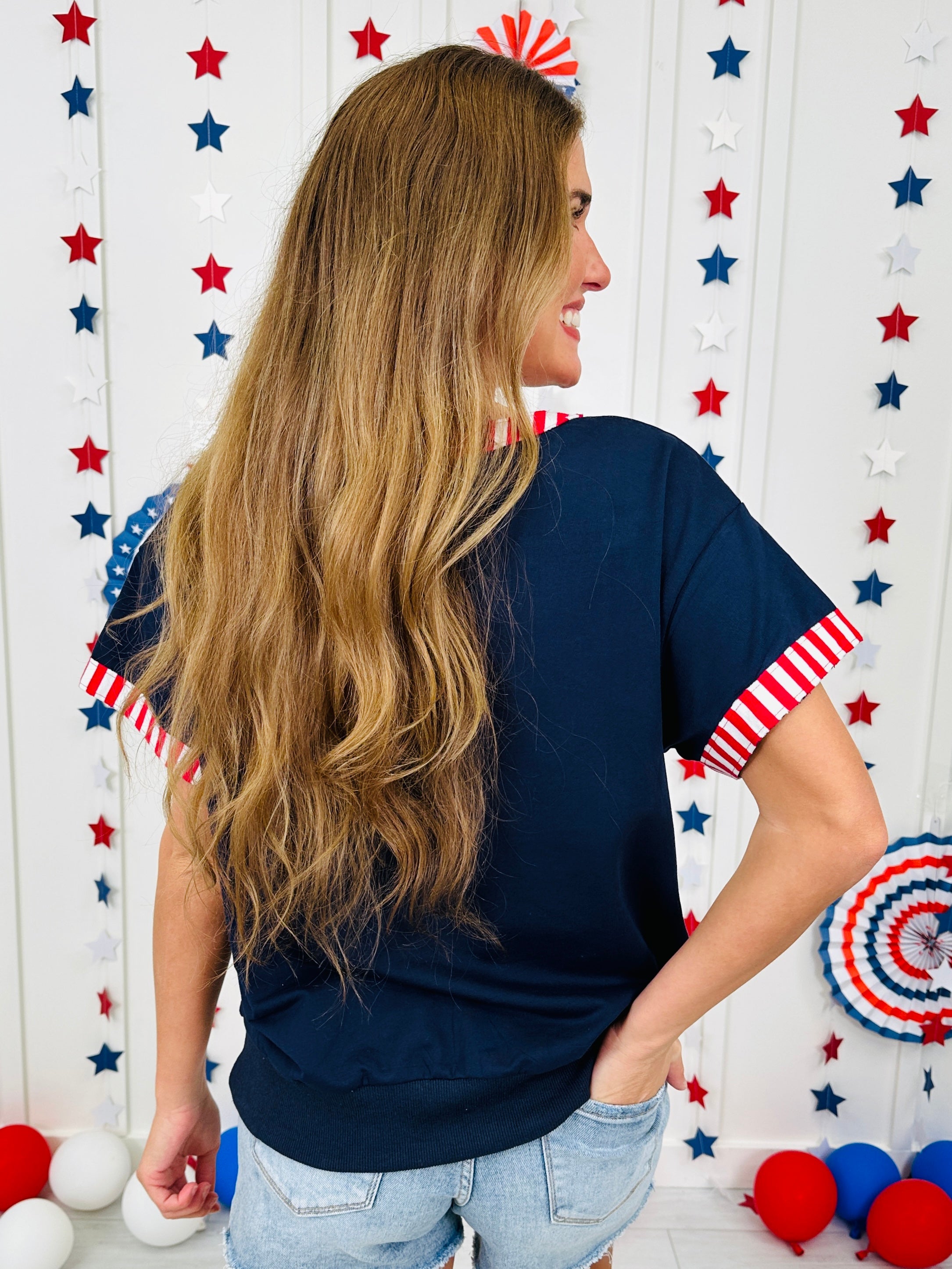Red, White & Cool Top