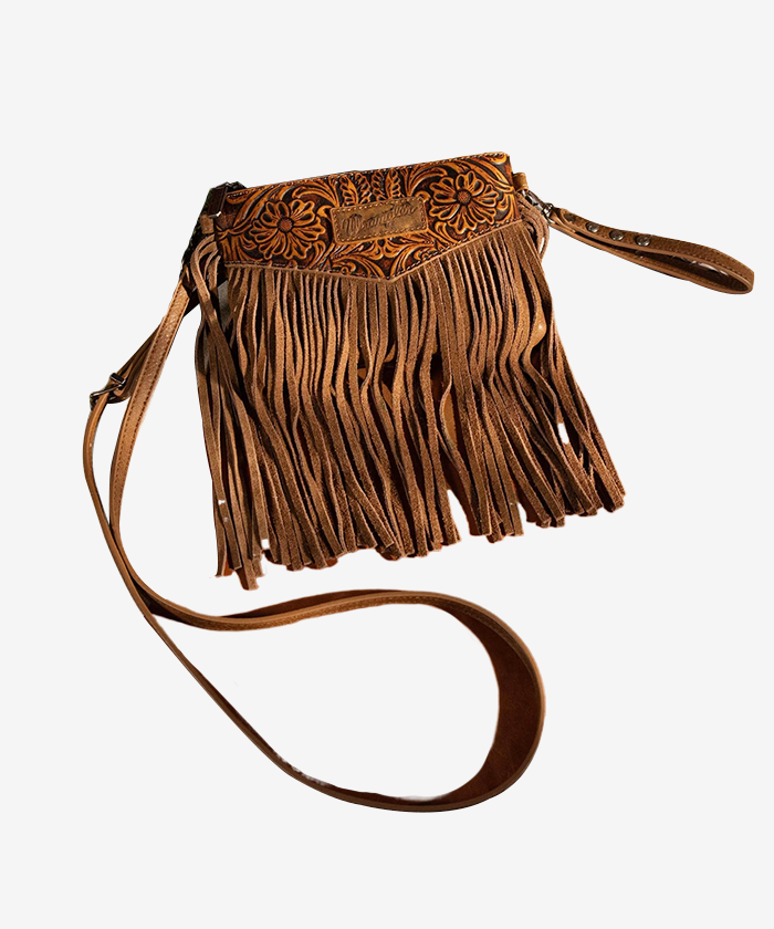 Wrangler Vintage Floral Western Fringe Crossbody Bag
