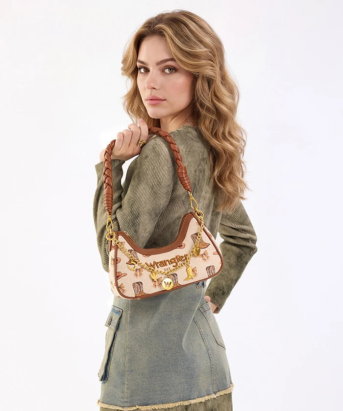Wrangler Rodeo Icons Braided Handle Shoulder Bag