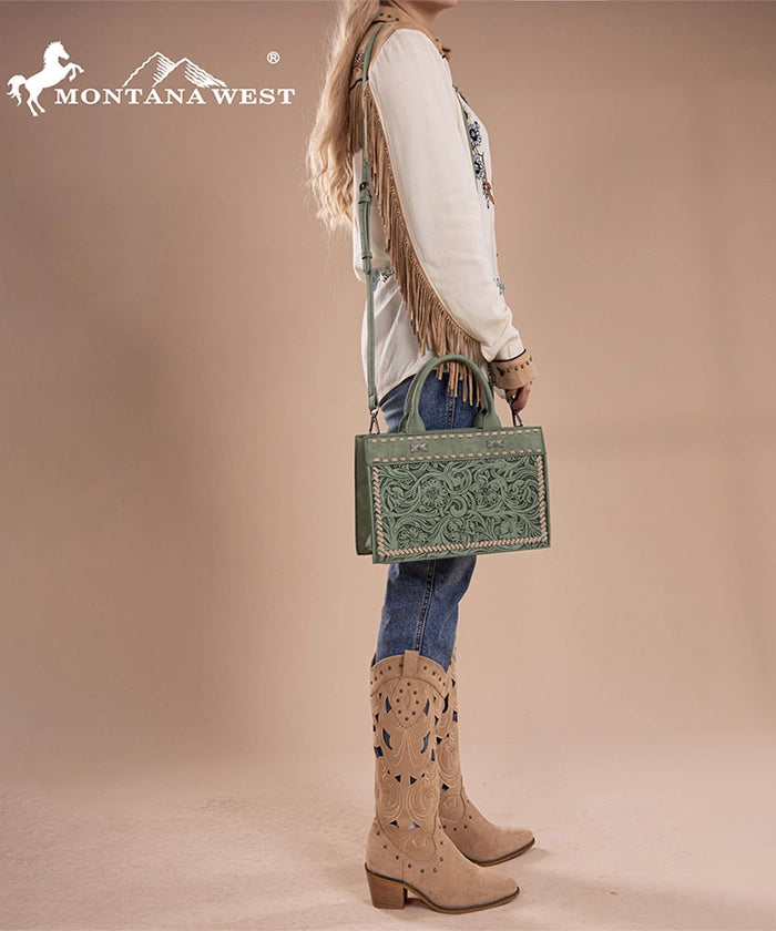 Montana West Floral Tooled Tote Bag Collection