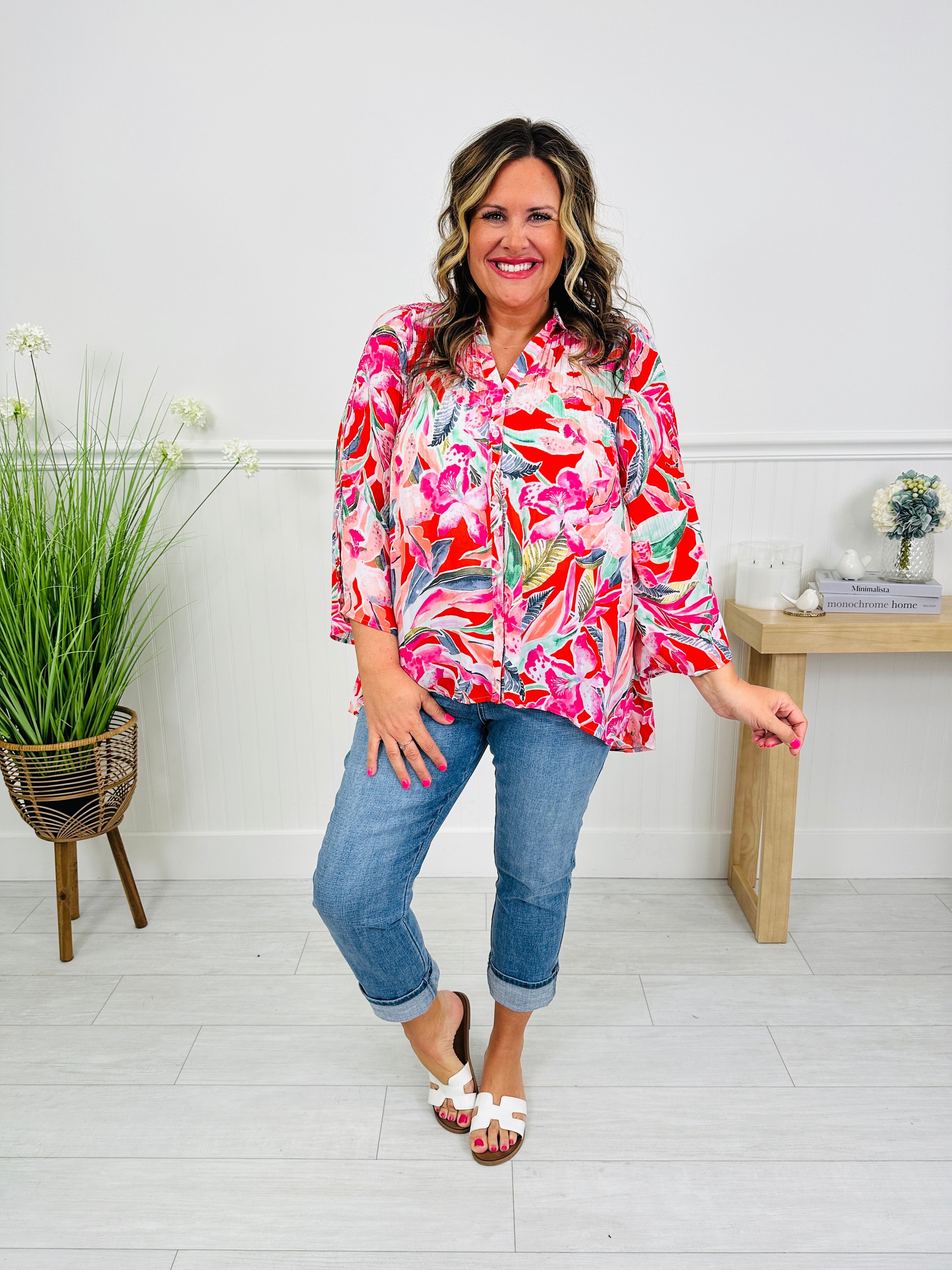 Let The Sunshine In Top In Siesta Key Print