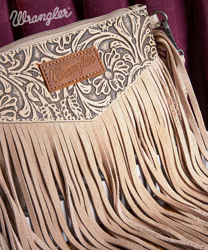 Wrangler Vintage Floral Western Fringe Crossbody Bag