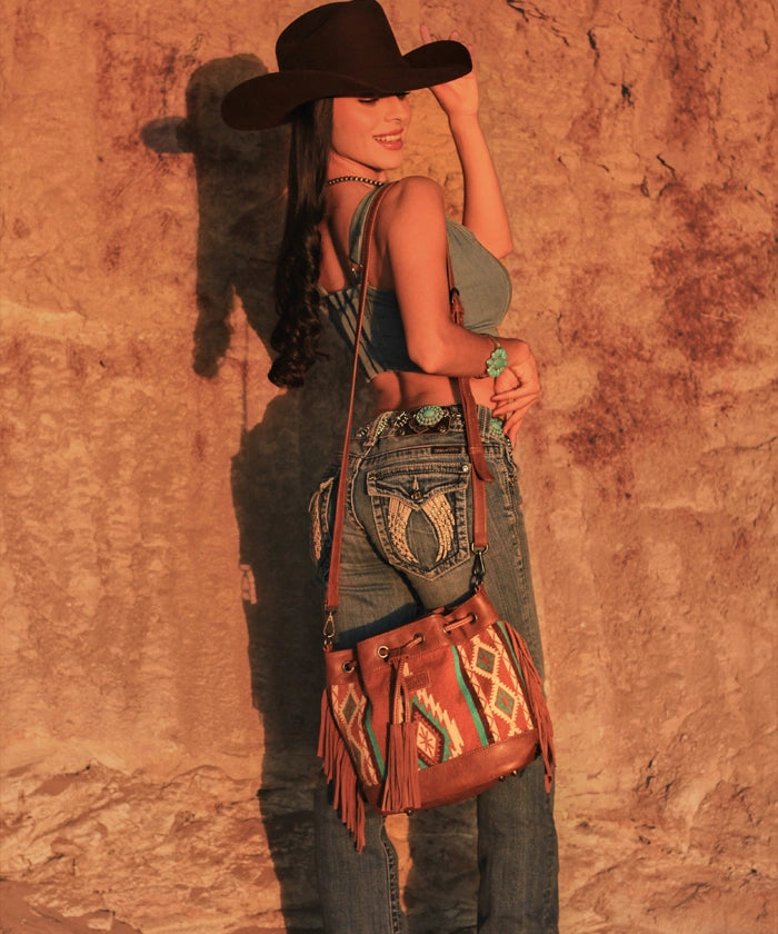Wrangler Aztec Knitted Bucket Bag Collection