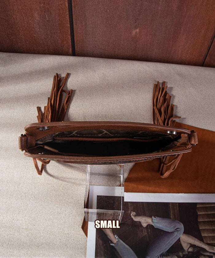 Wrangler Tooled Fringe Crossbody Bag