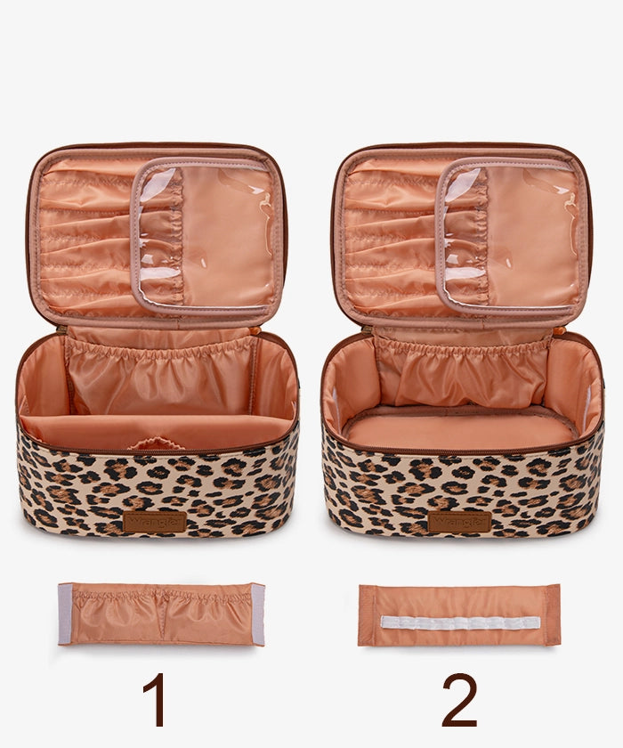 Wrangler Leopard PU Makeup Bag