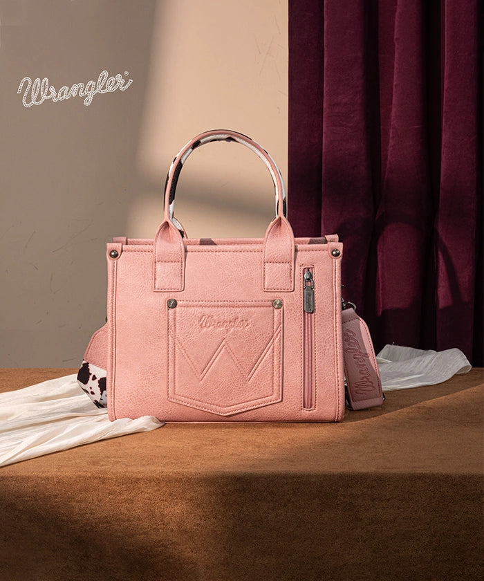 Wrangler Cow Print Crossbody Tote Bag
