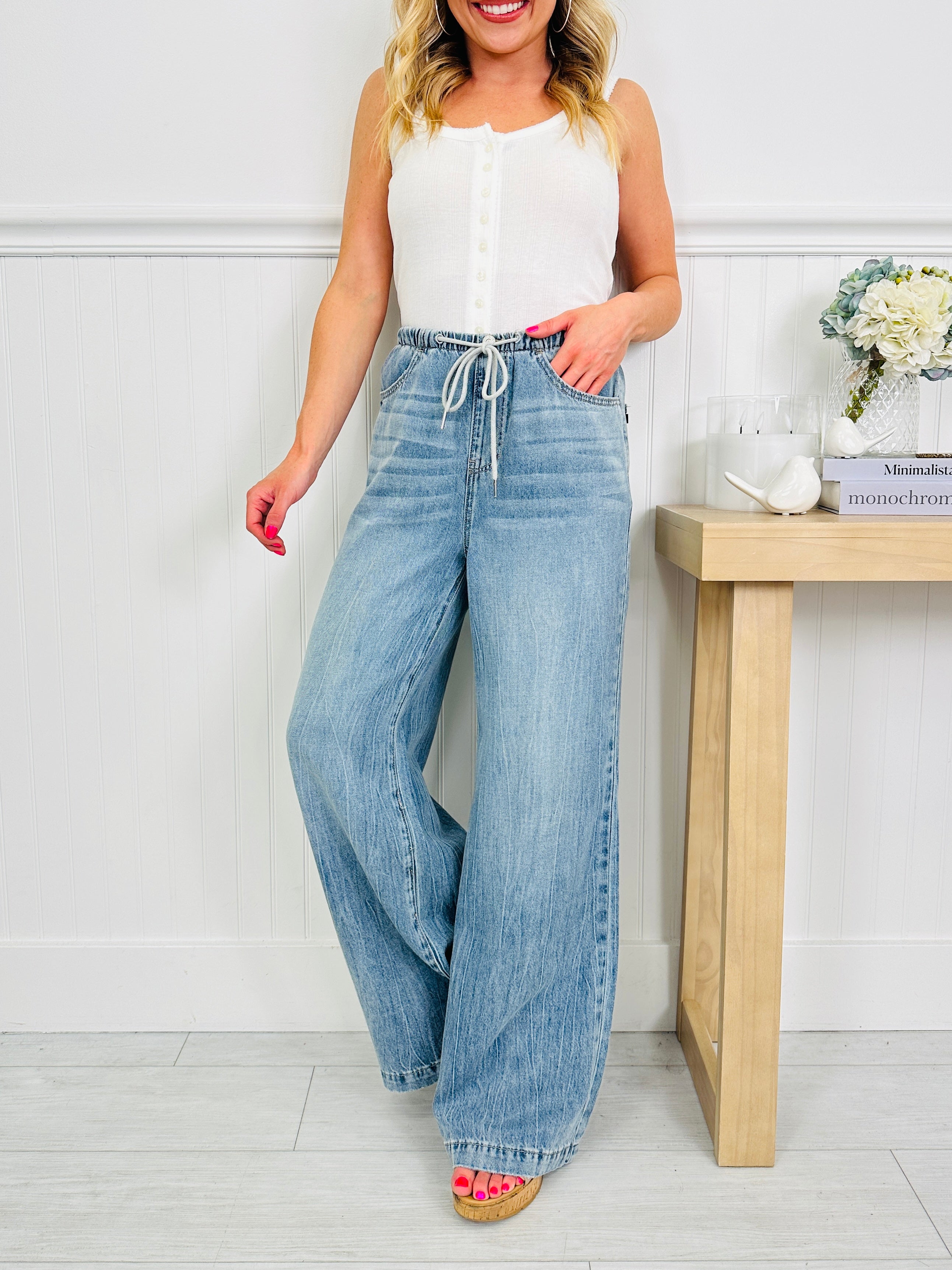 Judy Blue Featherweight Flow Palazzo Jeans
