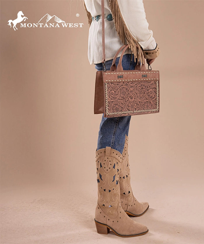 Montana West Floral Tooled Tote Bag Collection