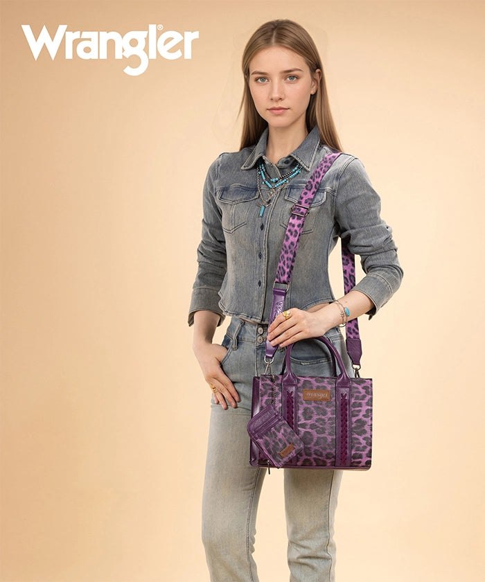 Wrangler Leopard Printed Tote Bag