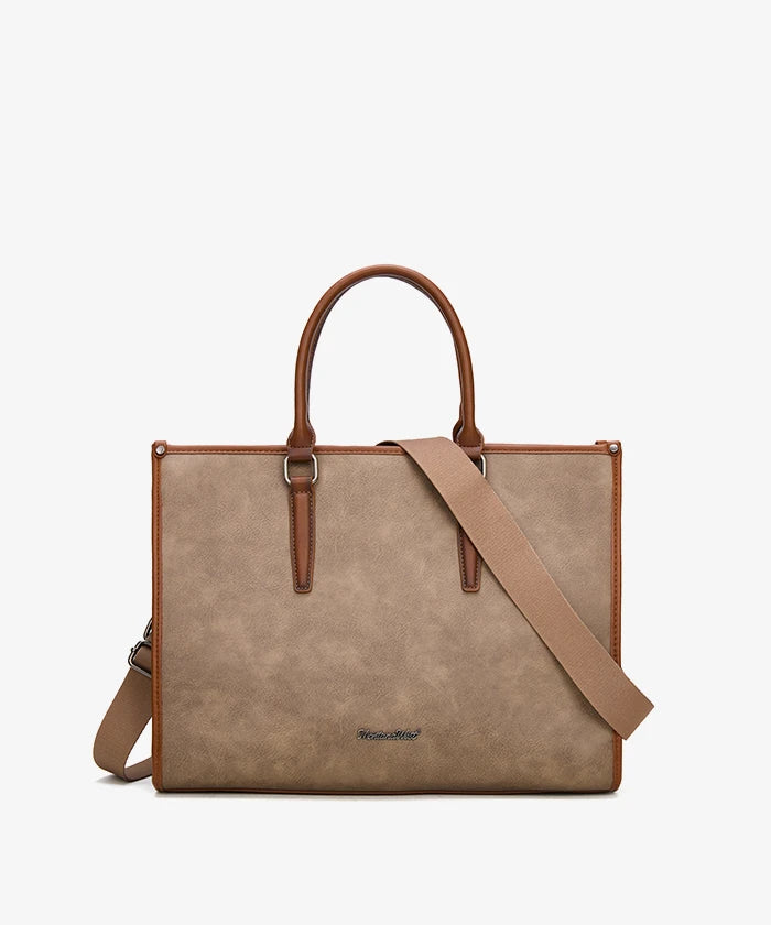 Montana West Vintage Classic Laptop Tote Bag