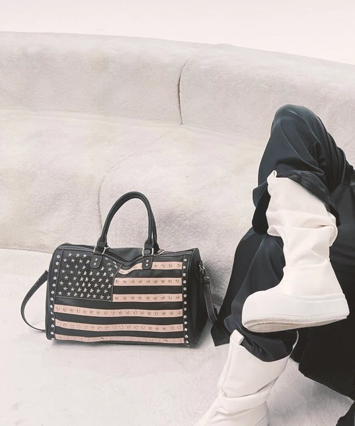 Montana West Studded American Flag Duffle Bag