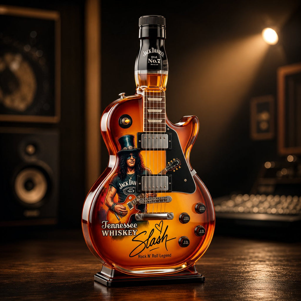🎁 Father’s Day 49% OFF – 👨‍🎤🤘Appetite for Rock: Vintage Sunburst Guitar Figurine Spirit Bottle🎸✨