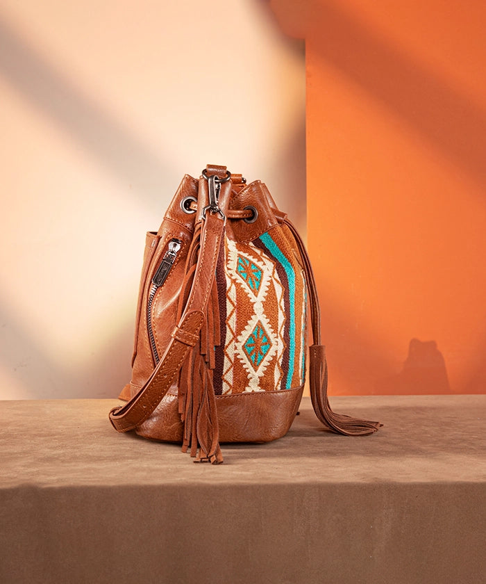 Wrangler Aztec Knitted Bucket Bag Collection