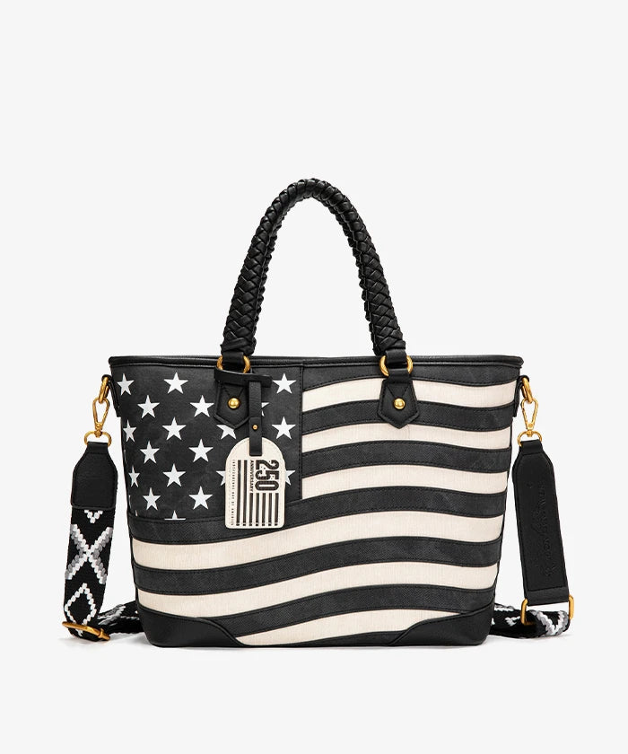Montana West Vintage American Flag Tote Bag