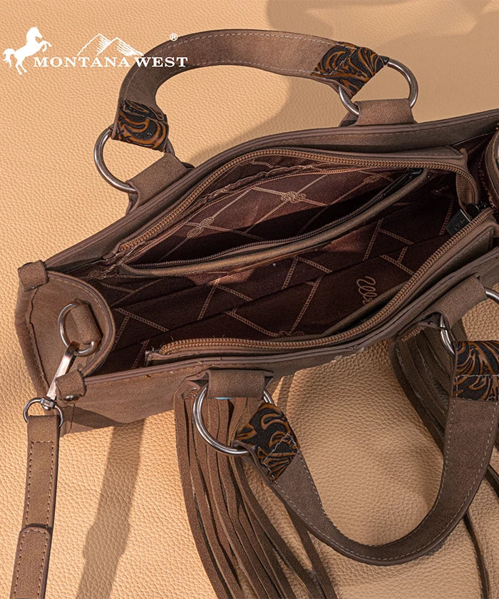 Montana West Western Fringe Concho Mini Crossbody Bag