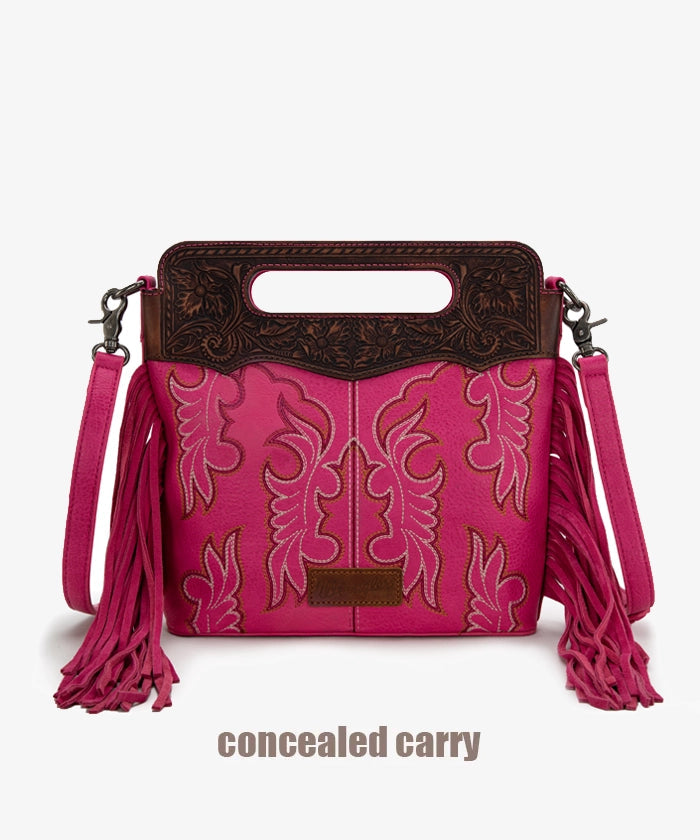Wrangler Tooled Fringe Crossbody Bag