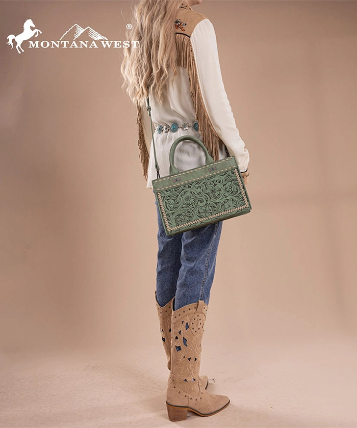 Montana West Floral Tooled Tote Bag Collection