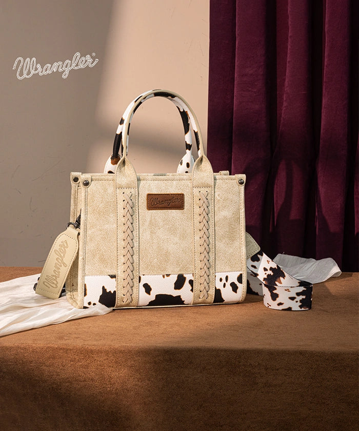 Wrangler Cow Print Crossbody Tote Bag