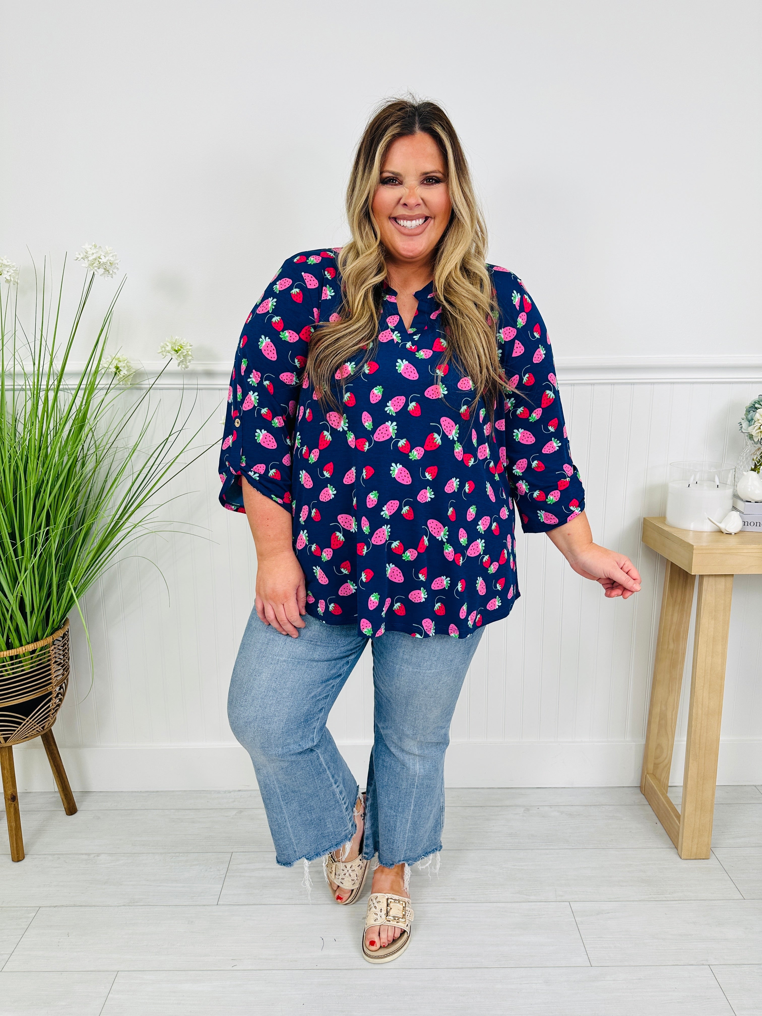 Sweet Like Spring Top in Plant City Print