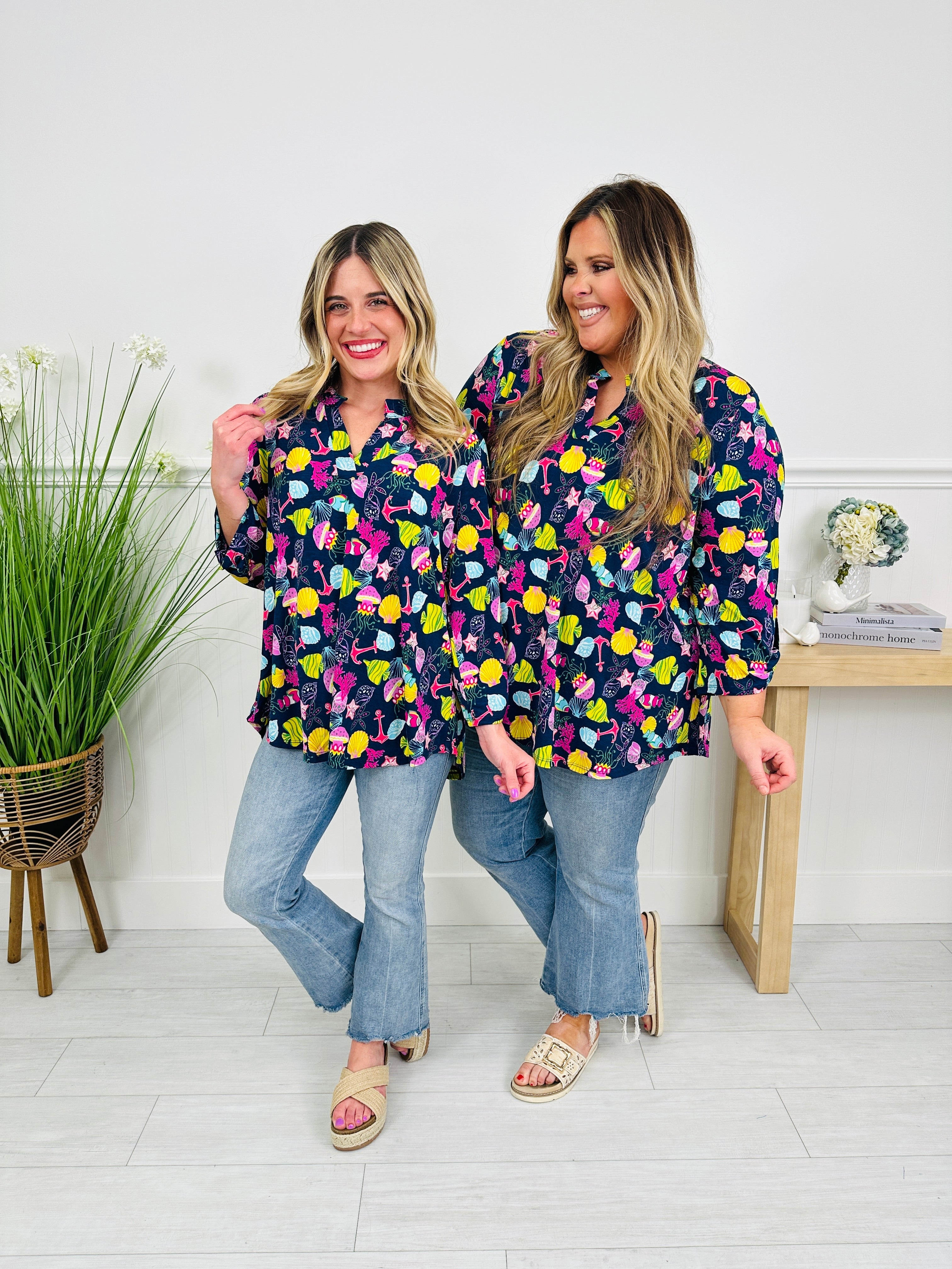 Sweet Like Spring Top in Nantucket Print